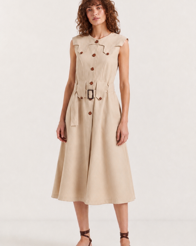 Beige Midi Dress