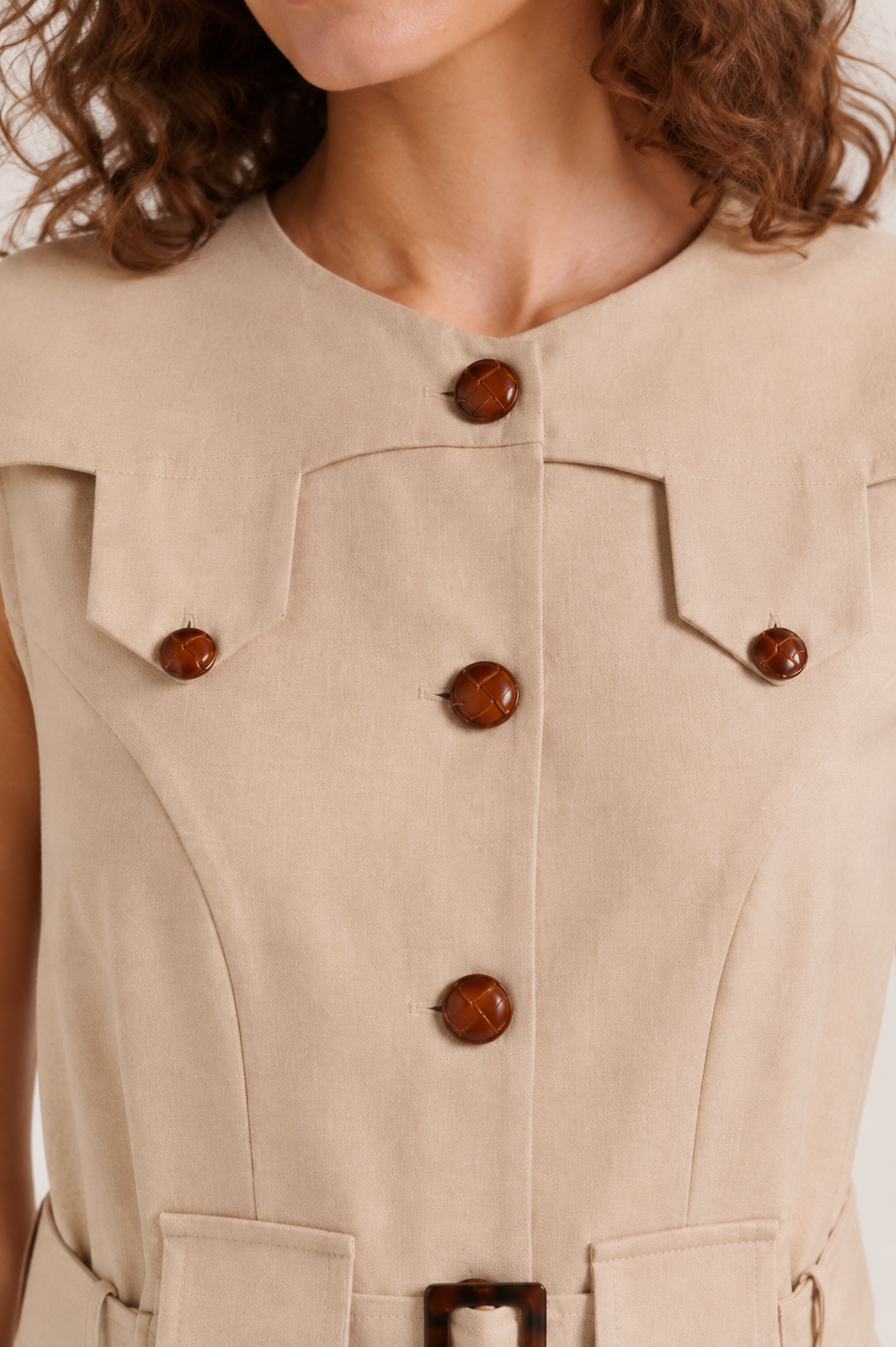 Vestido Midi Beige