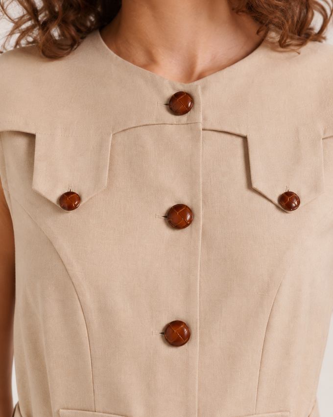 Beige Midi Dress