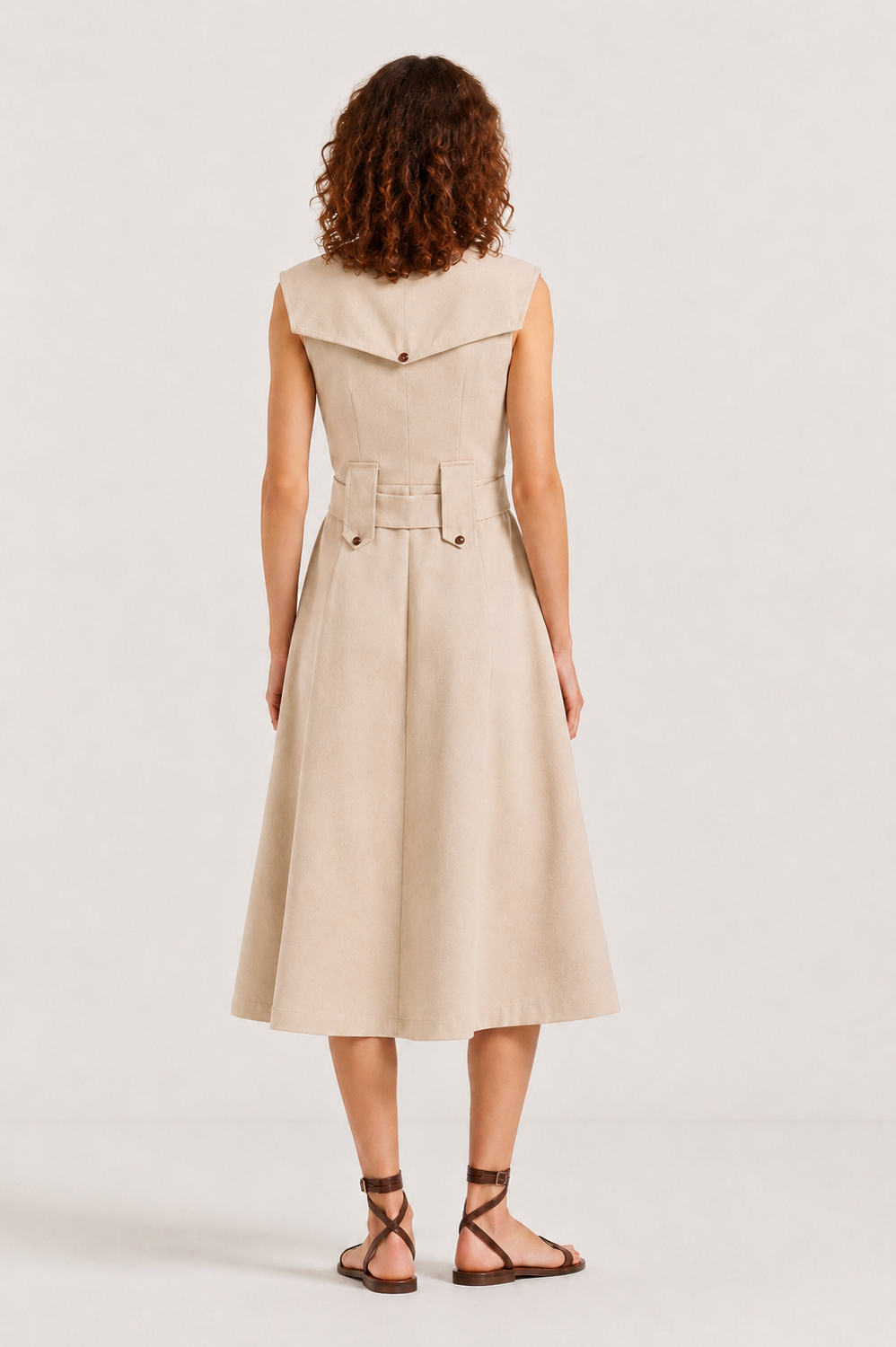 Vestido Midi Beige