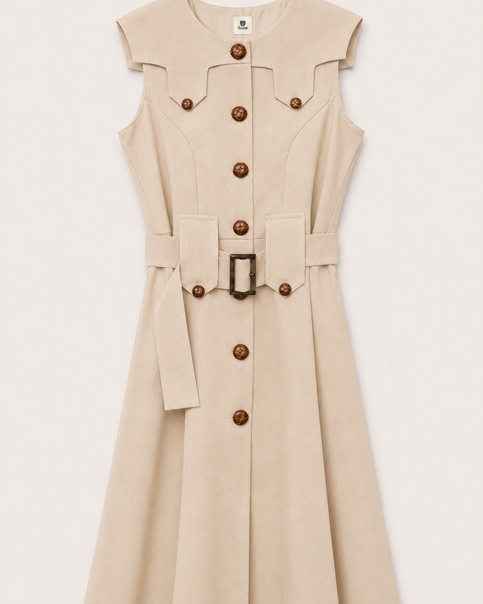 Beige Midi Dress