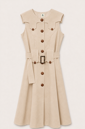 Vestido Midi Beige