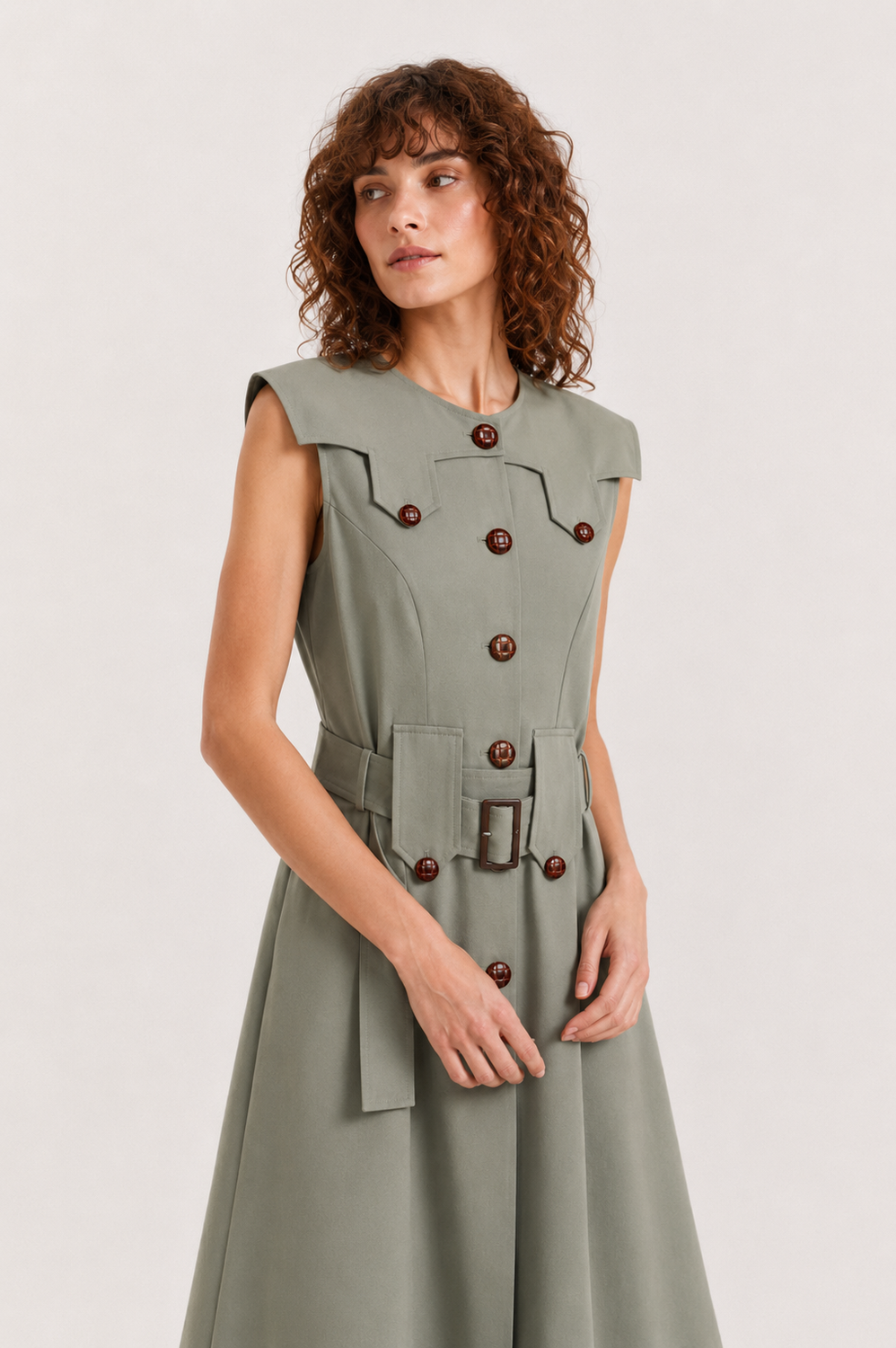 Vestido Midi Kaki