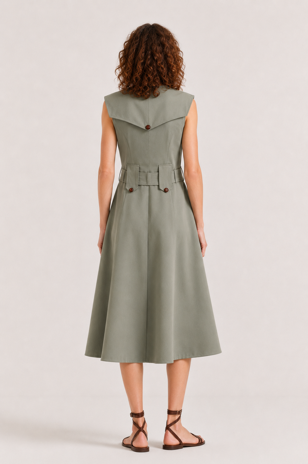 Vestido Midi Kaki