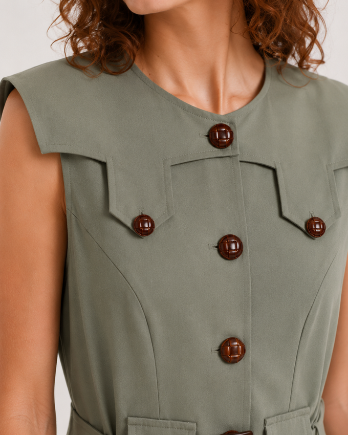 Khaki Midi Dress