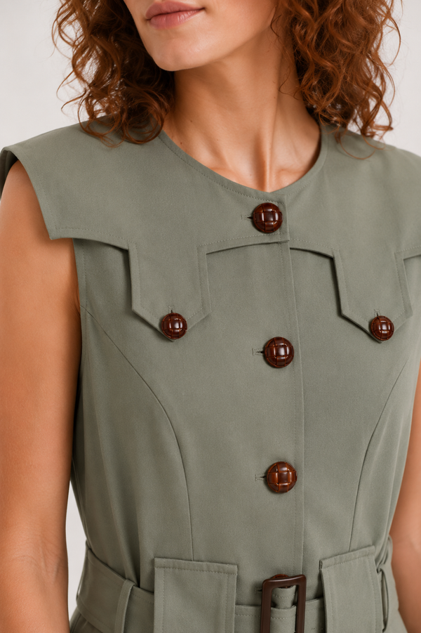 Vestido Midi Kaki