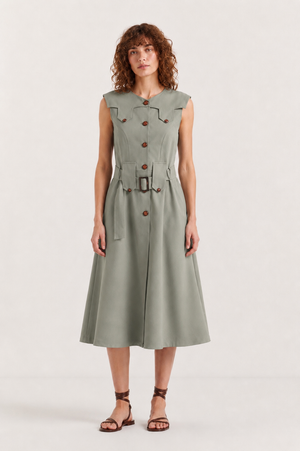 Vestido Midi Kaki