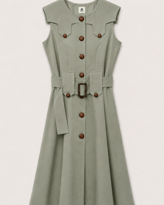 Khaki Midi Dress