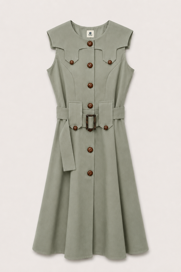 Vestido Midi Kaki