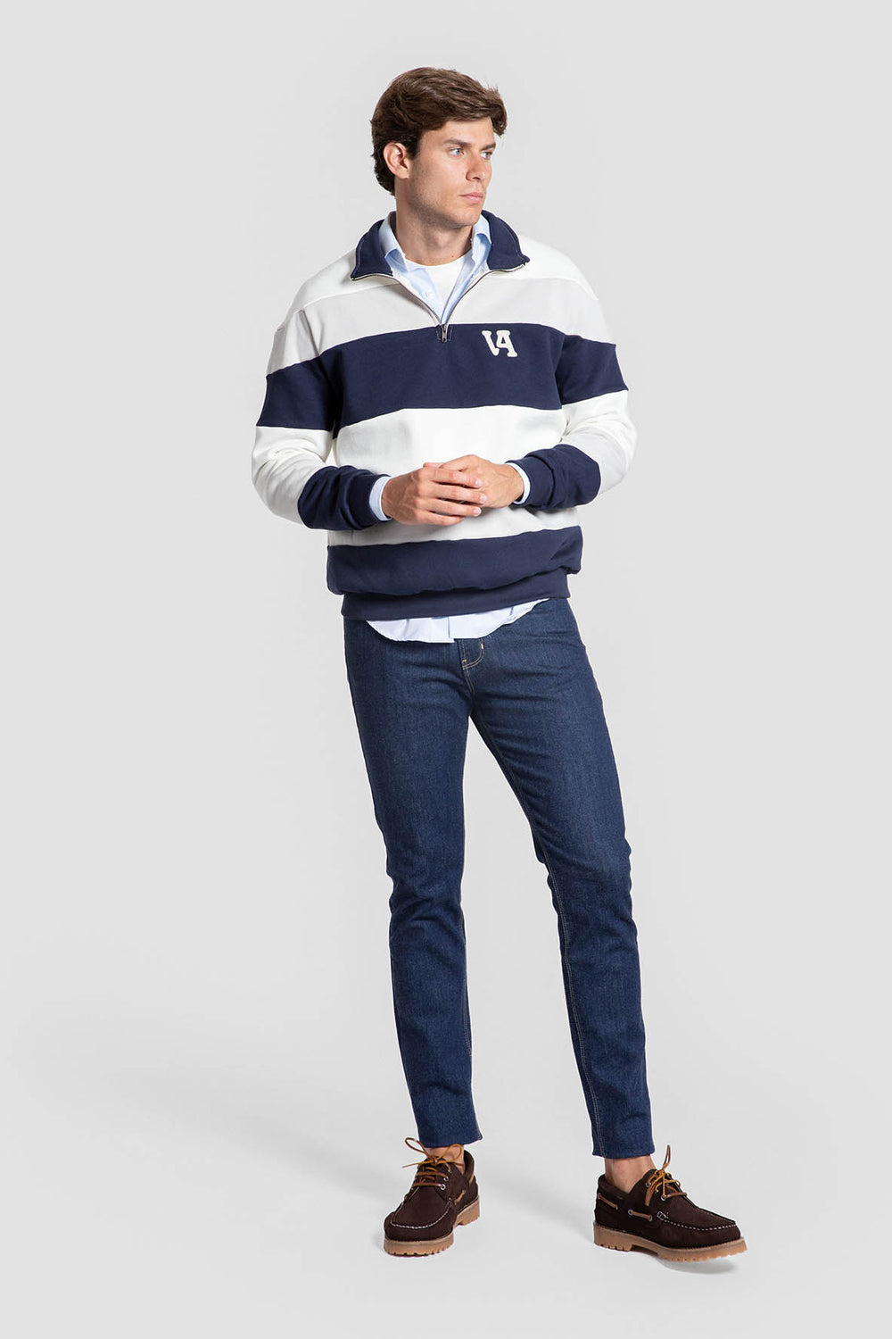 Sudadera de Rayas Marino