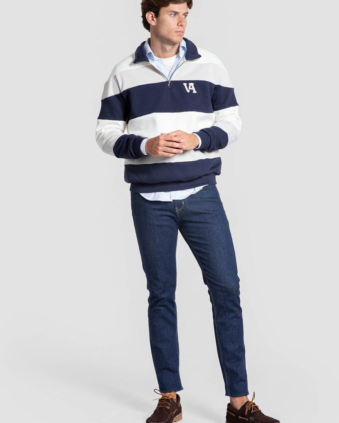 Sudadera de Rayas Marino