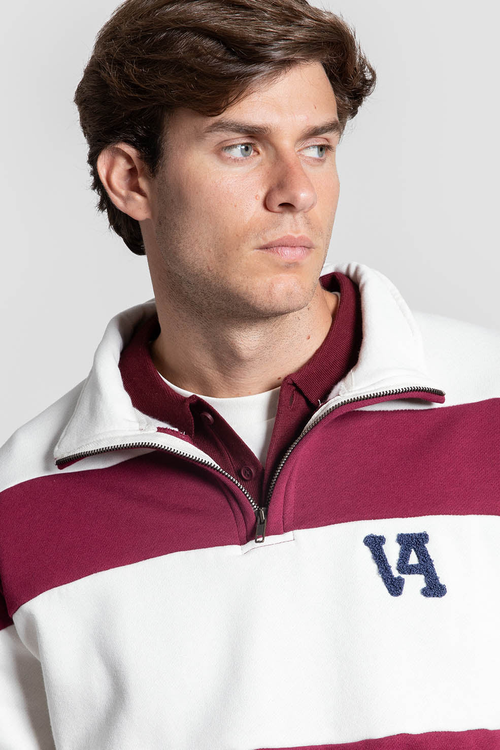 Sudadera de Rayas Burdeos