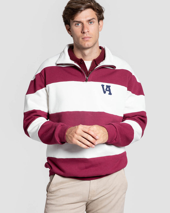 Sudadera de Rayas Burdeos