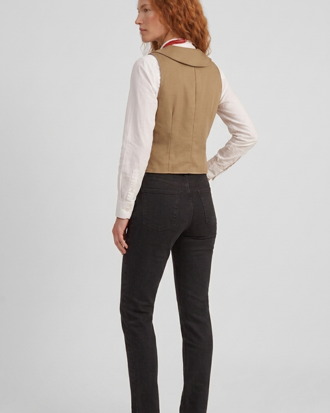 Chaleco Cuello Chal Camel