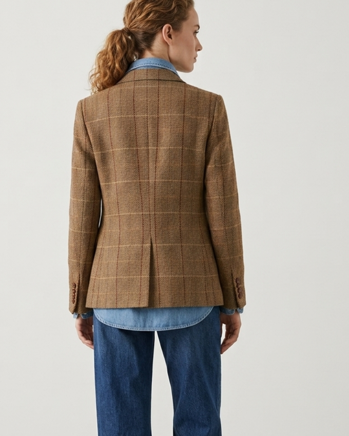 Americana Cuadros Camel