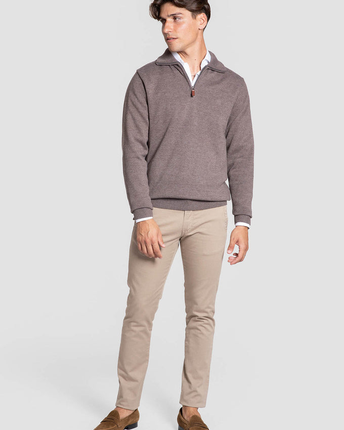 Jersey Cuello Alto Marrón