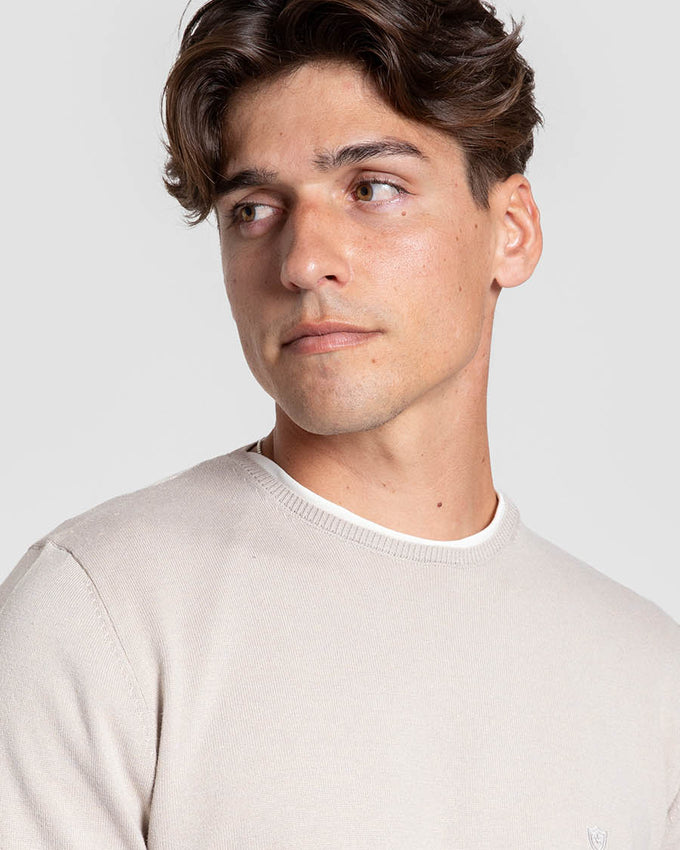 Jersey Crew Neck Hueso