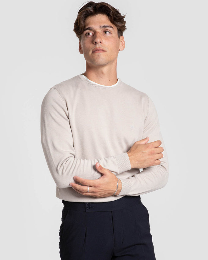Jersey Crew Neck Hueso