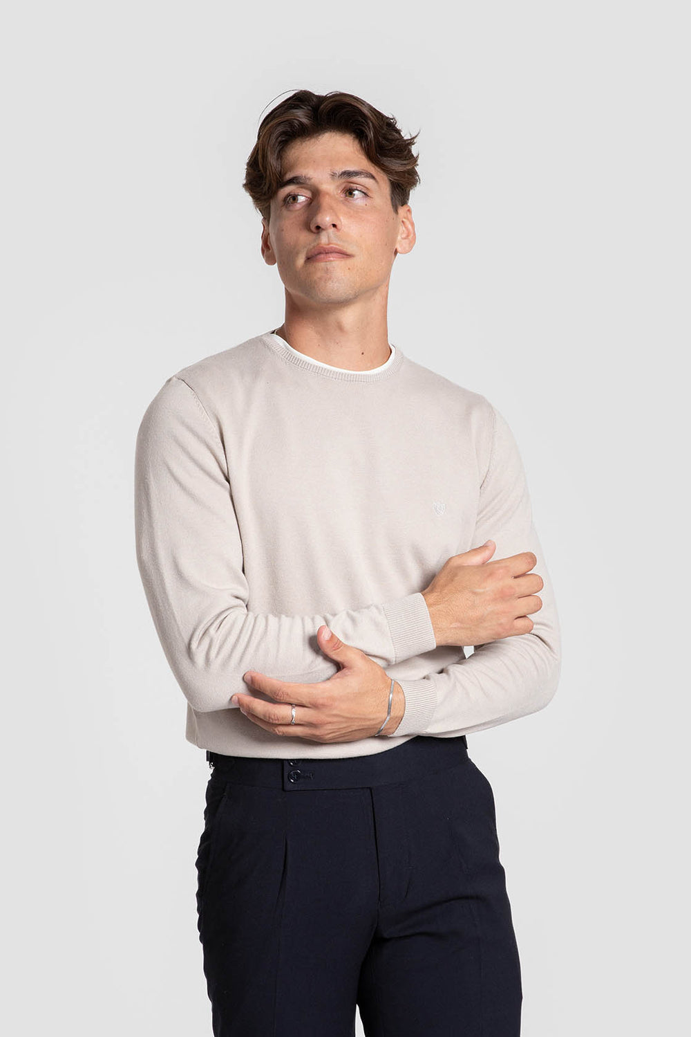 Jersey Crew Neck Hueso