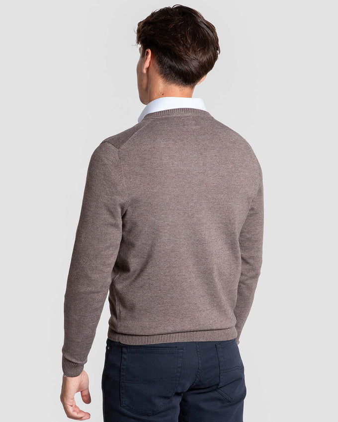 Jersey Cuello V Marrón