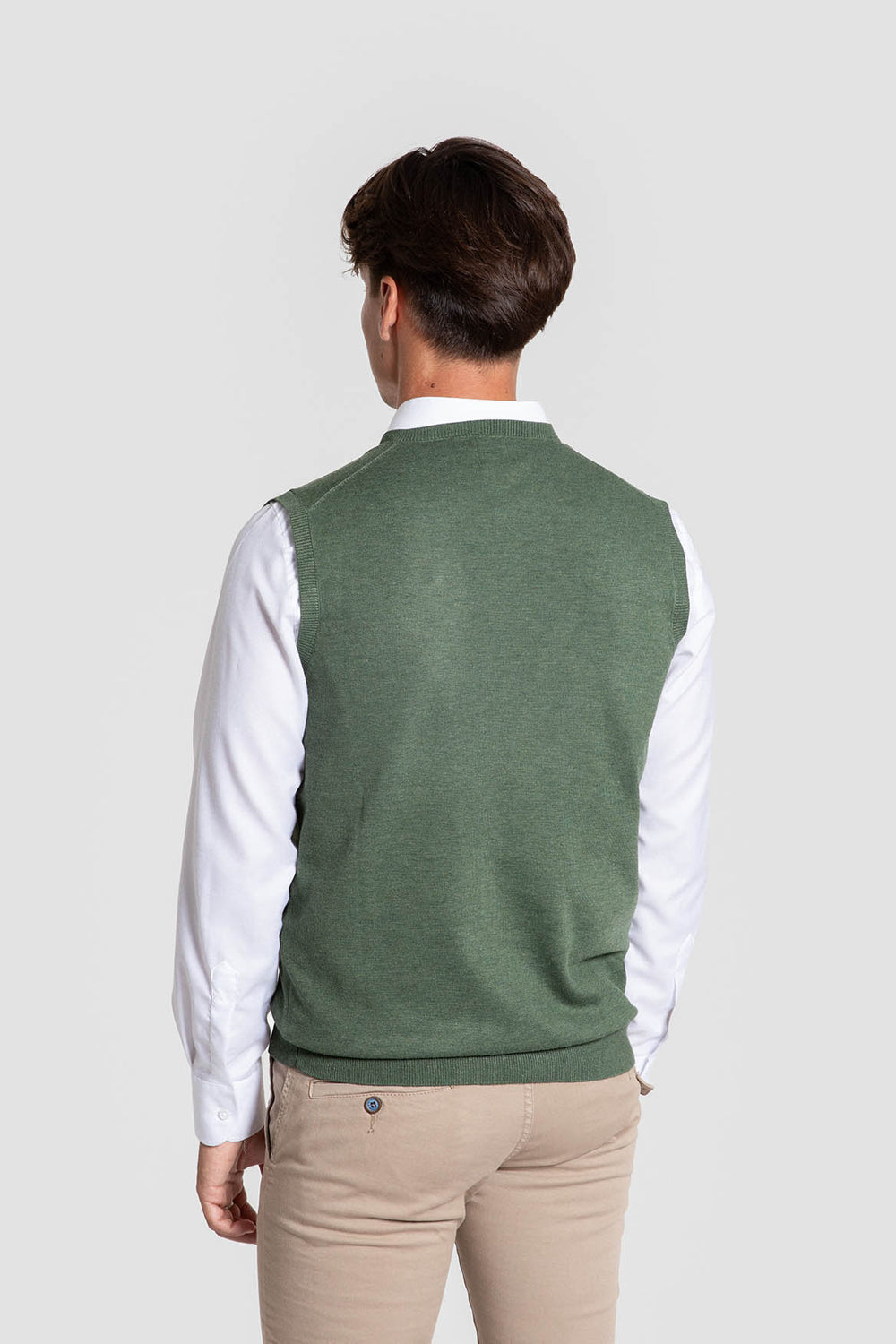 Chaleco Cuello V de Punto Oliva