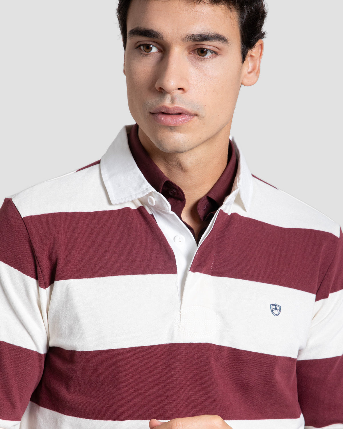 Polo Rugby Rayas Combinación Crema