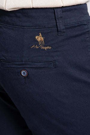 Calças chino azul-marinho para homem
