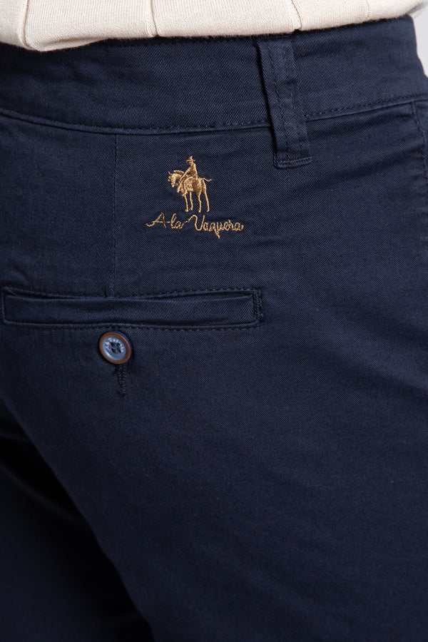 Calças chino azul-marinho para homem