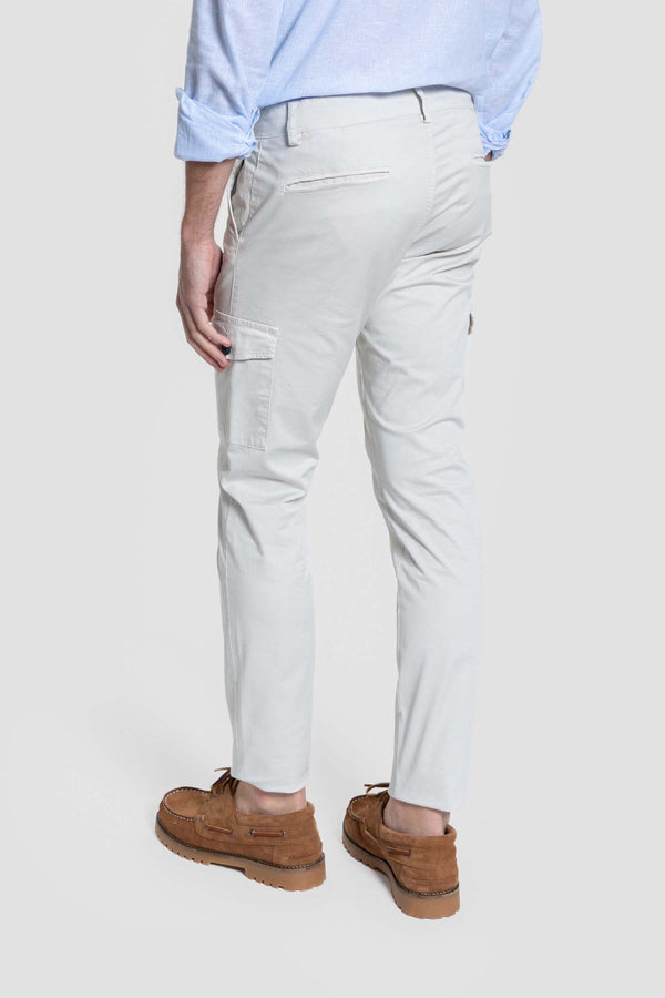 Chino Cargo Botón Hueso