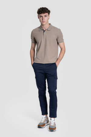 Chino Cargo Botón Azul Oscuro
