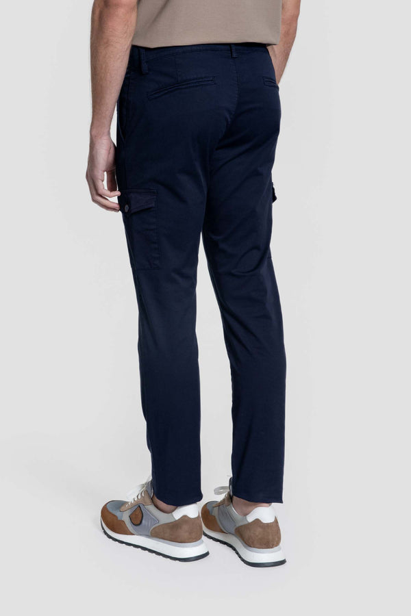 Chino Cargo Botón Azul Oscuro