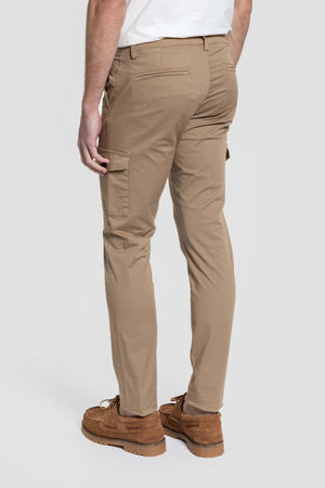 Chino Cargo Camel Bolsillo Botón