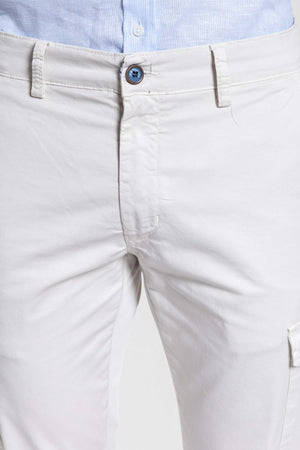 Chino Cargo Botón Hueso