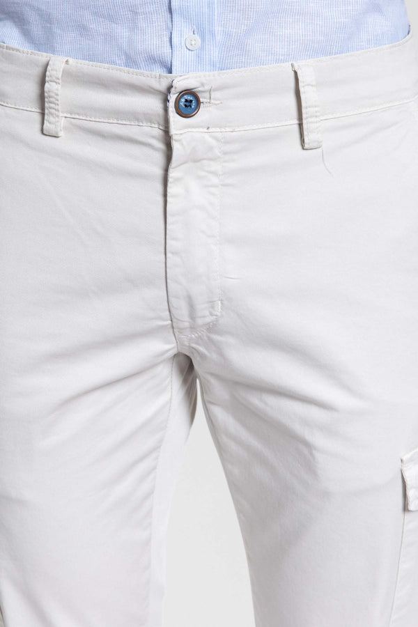 Chino Cargo Botón Hueso