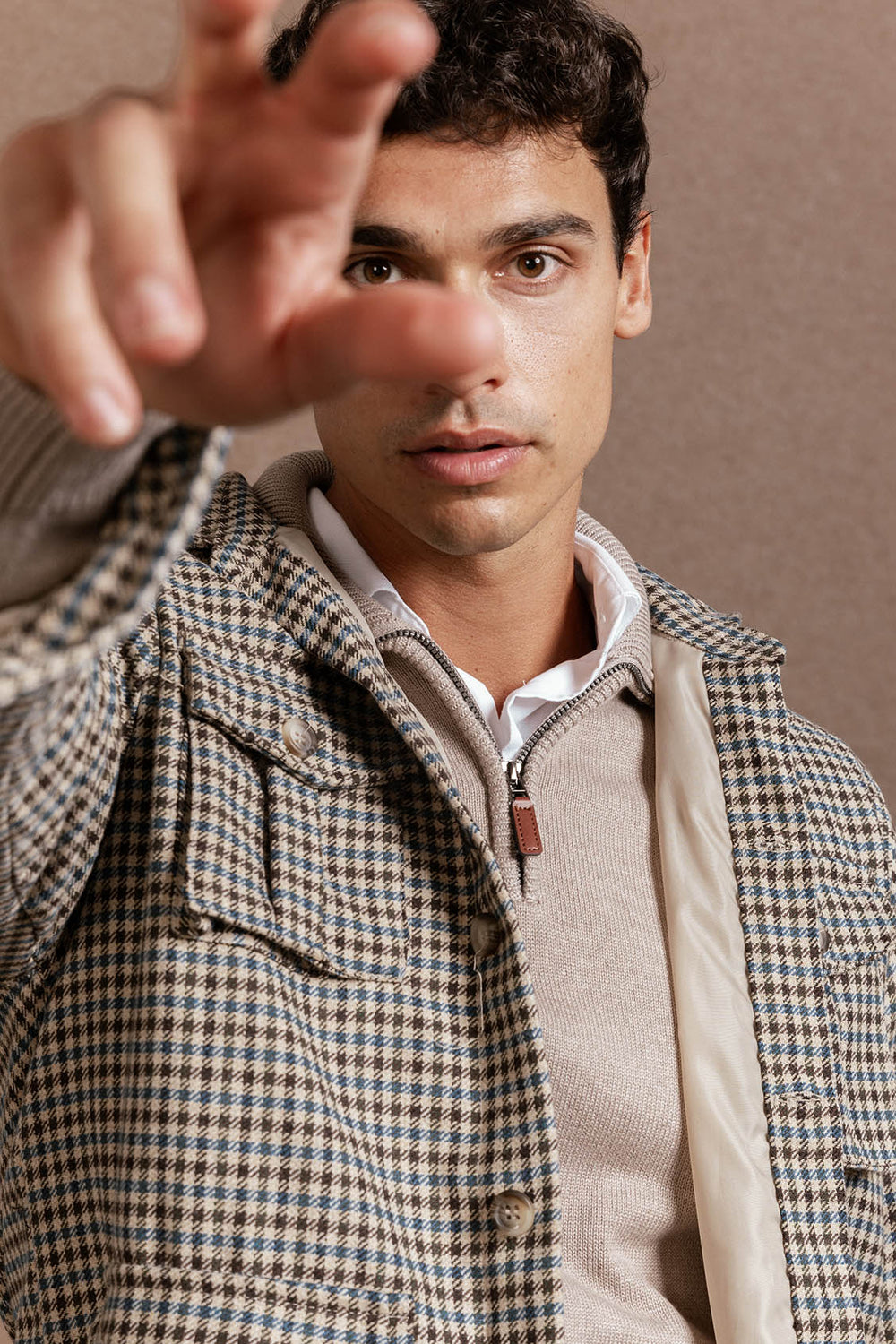 Men's Brown Plaid Overshirt
