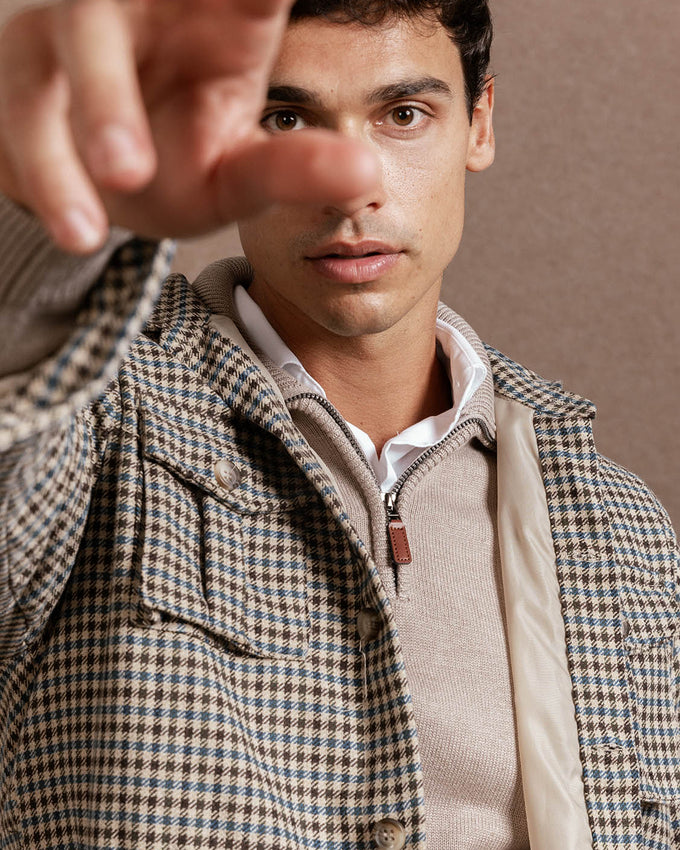 Sobrecamisa de Cuadros Marrón para Hombre