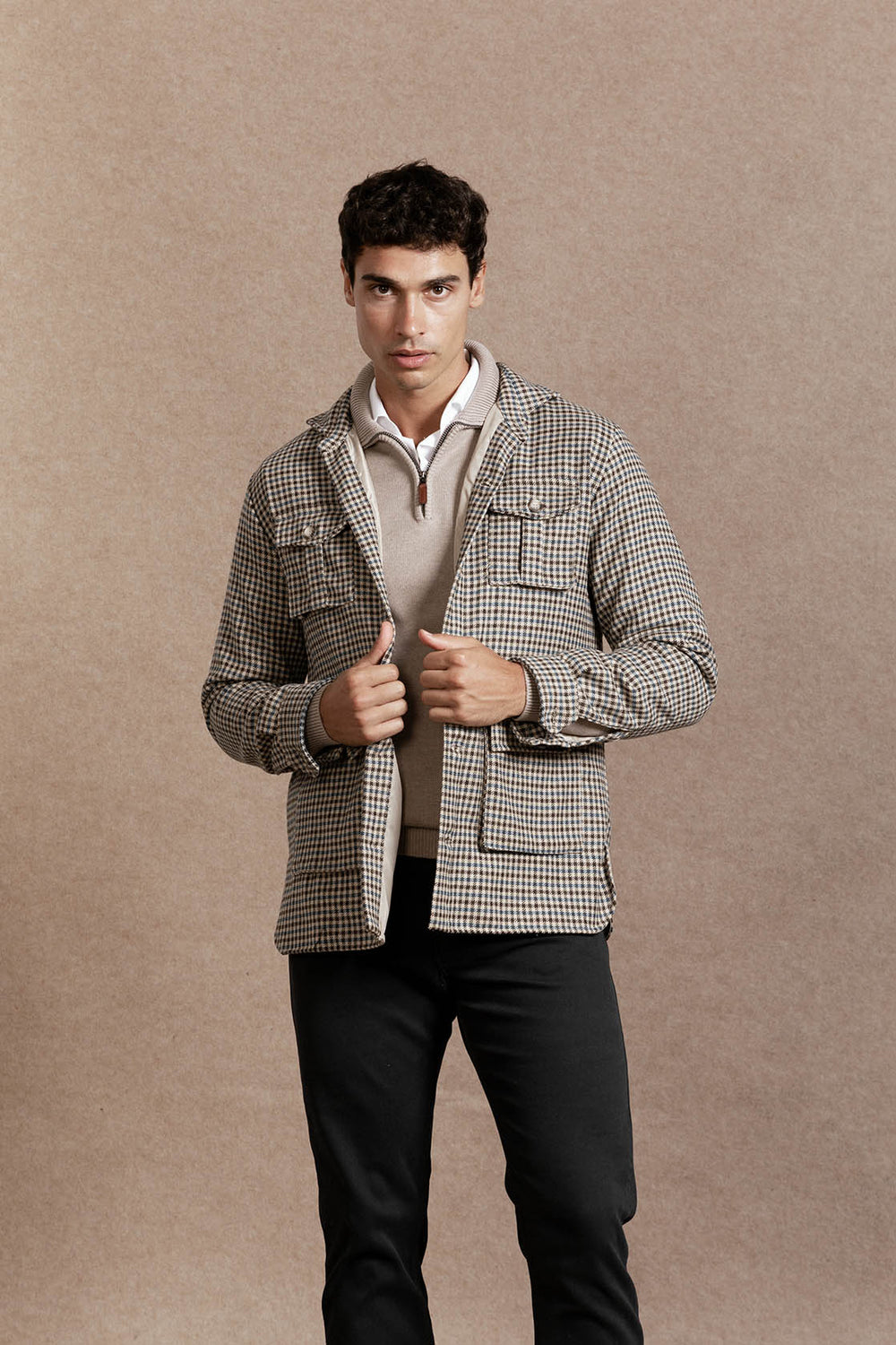 Men's Brown Plaid Overshirt