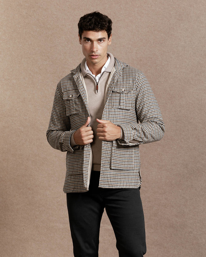 Sobrecamisa de Cuadros Marrón para Hombre