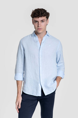 Camisa de Lino Celeste