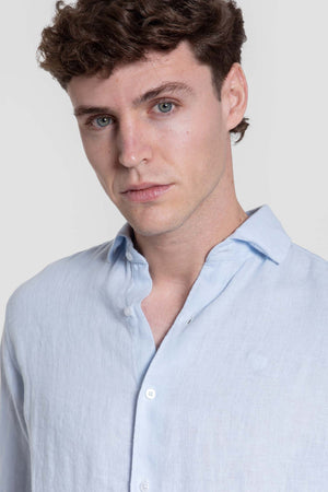 Camisa de Lino Celeste