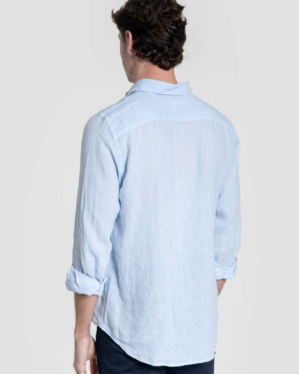 Camisa de Lino Celeste