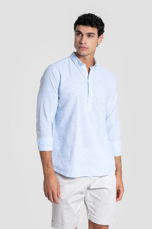 Polera Rayas Celeste
