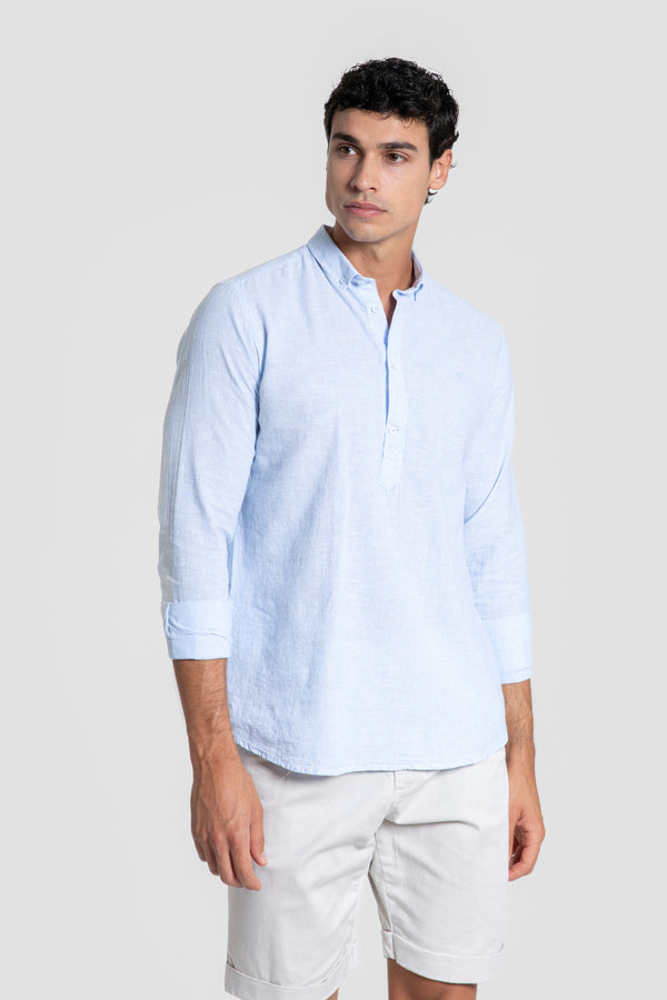 Polera Rayas Celeste