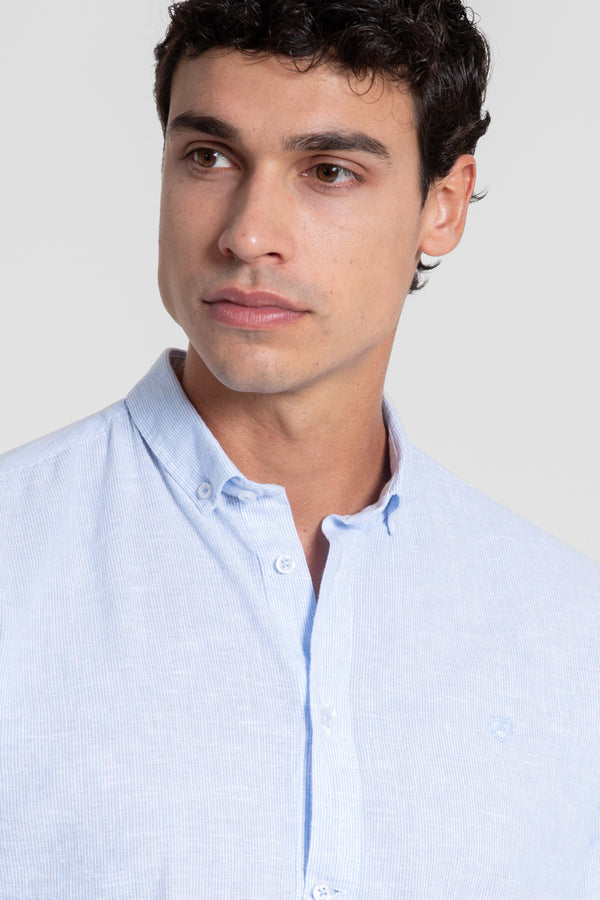 Polera Rayas Celeste