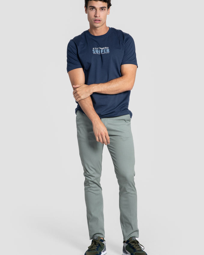 Pantalón chino hoja de hombre