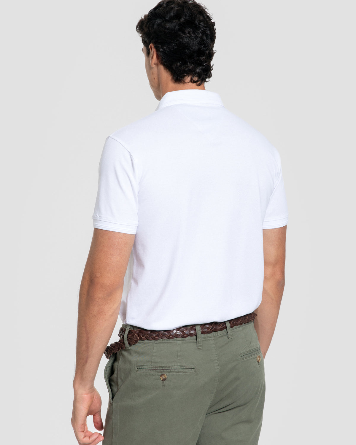 White Embossed Polo