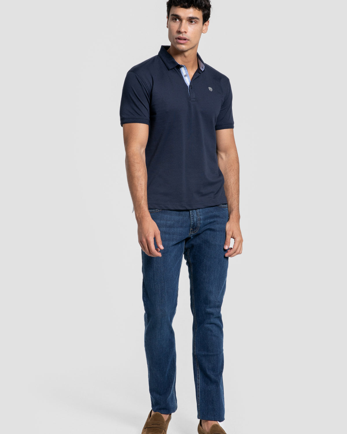 Polo Relieve Azul Marino