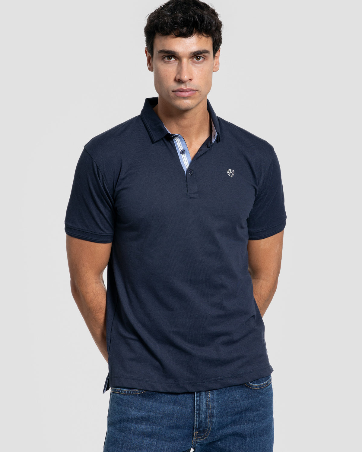 Polo Relieve Azul Marino