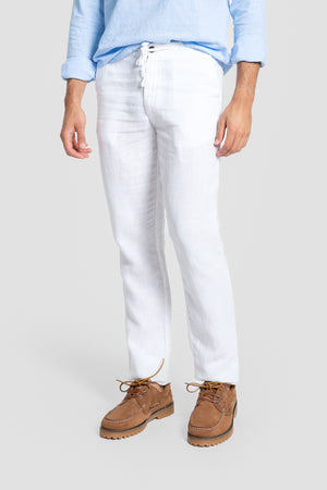 Toronto 100% Linen Pants -0.34317 - WHITE