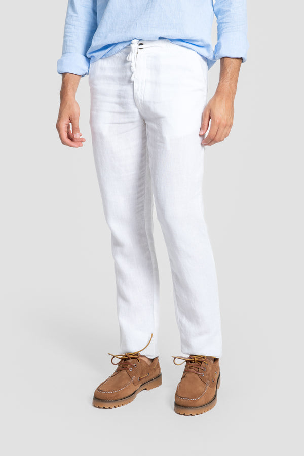 Toronto 100% Linen Pants -0.34317 - WHITE